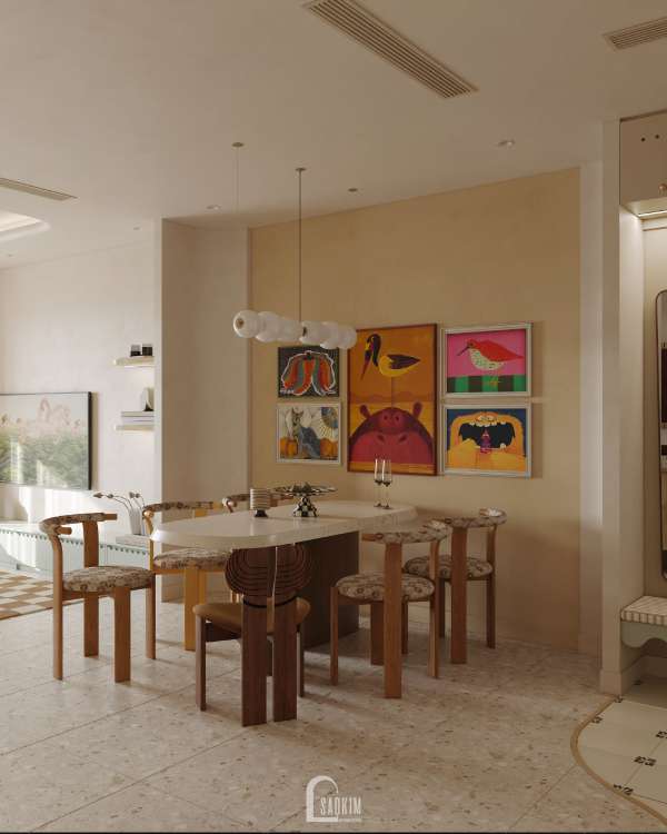 Thiết kế nội thất phòng bếp trong chung cư 3 ngủ phong cách Modern 
